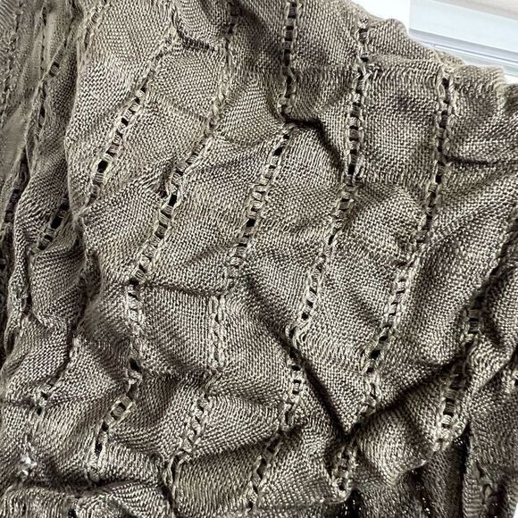 Olive Green Rayon scarf, with tassels, NWT - Picture 2 of 5